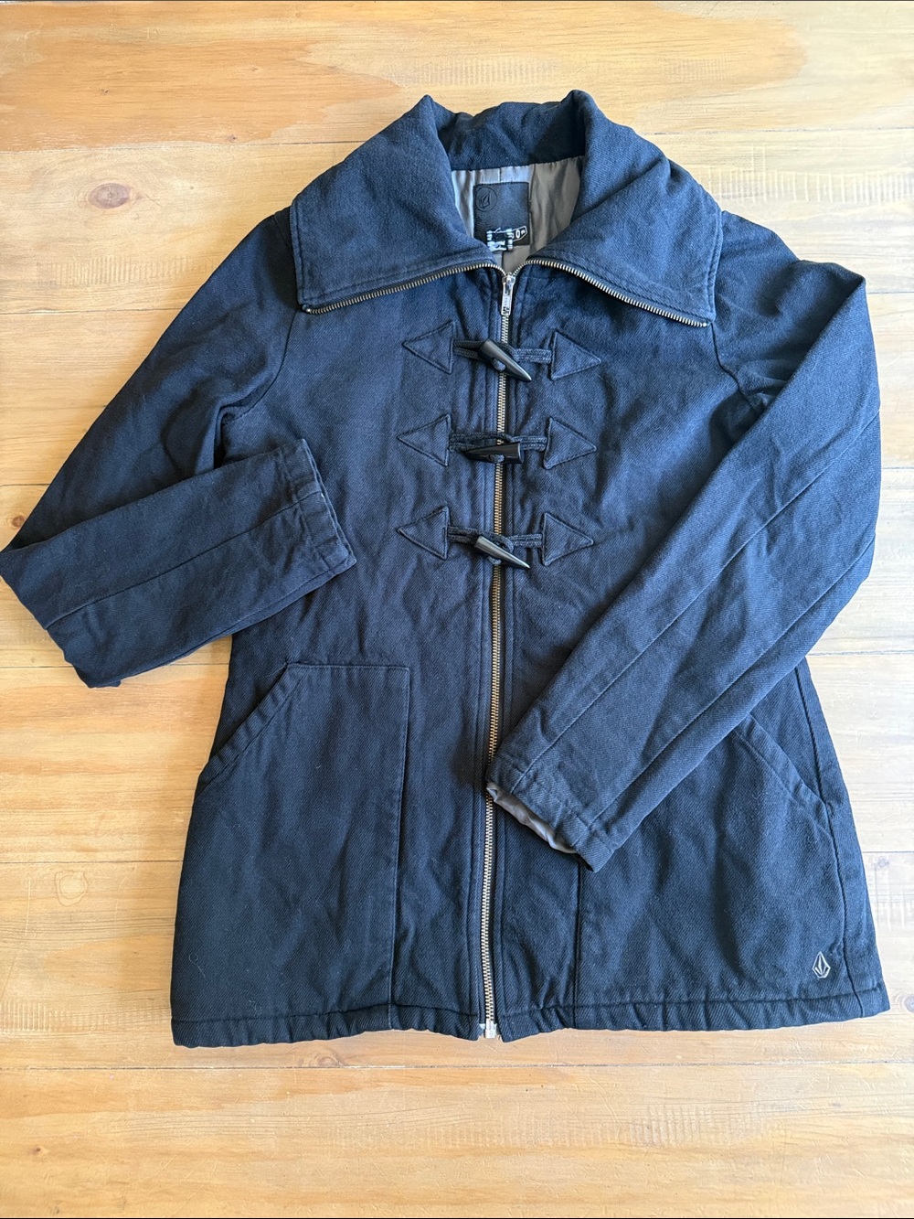 Volcom Black Toggle Pea Coat